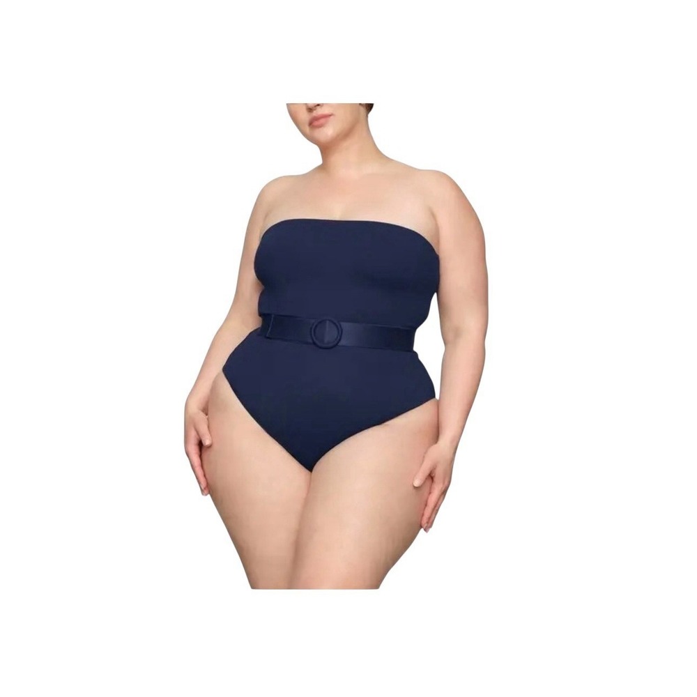 Skims Sculpting Swim Strapless One‎ Piece with Belt & Straps Midnight Blue Sz 3X